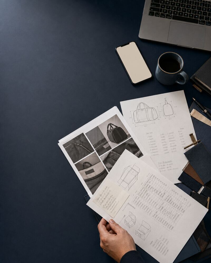 Product references dimensions and quantity notes prepared for a sourcing brief